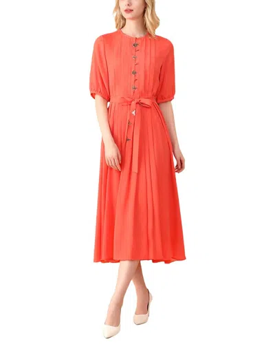Burryco Short Sleeve Midi Dress In Orange