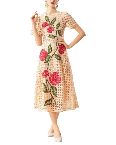 Burryco Short Sleeve Midi Dress In Multi