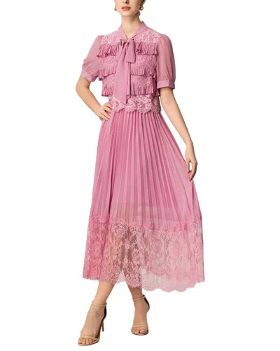Burryco Short Sleeve Midi Dress In Pink