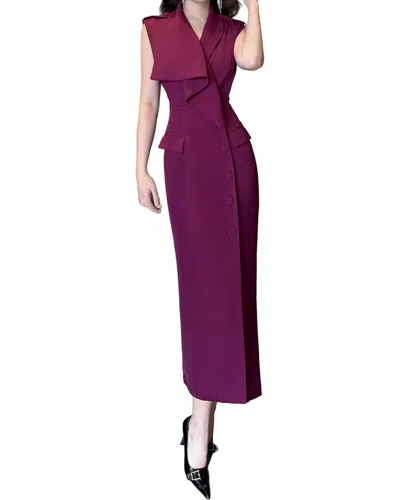 Burryco Short Sleeve Midi Dress In Burgundy