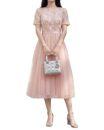 Burryco Short Sleeve Midi Dress In Pink
