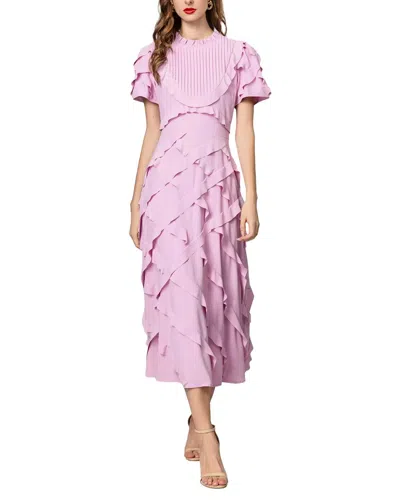 Burryco Short Sleeve Midi Dress In Pink