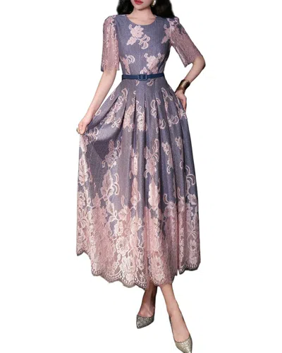 Burryco Short Sleeve Midi Dress In Purple