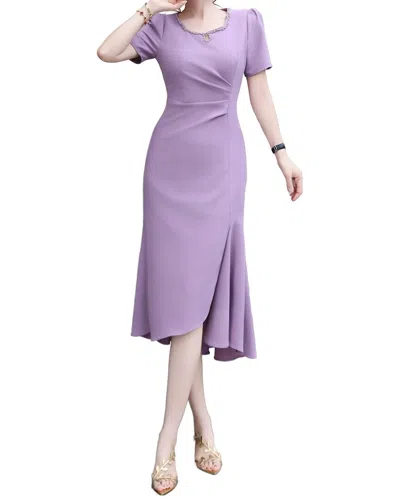 Burryco Short Sleeve Midi Dress In Transparent
