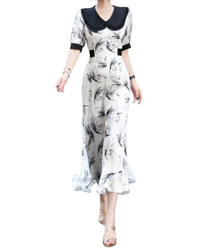 Burryco Short Sleeve Midi Dress In White