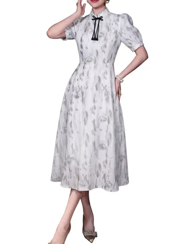 Burryco Short Sleeve Midi Dress In White