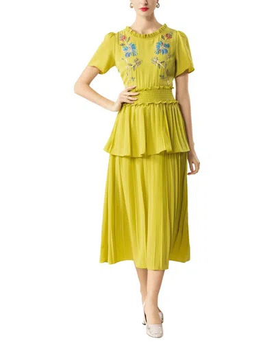 Burryco Short Sleeve Midi Dress In Green