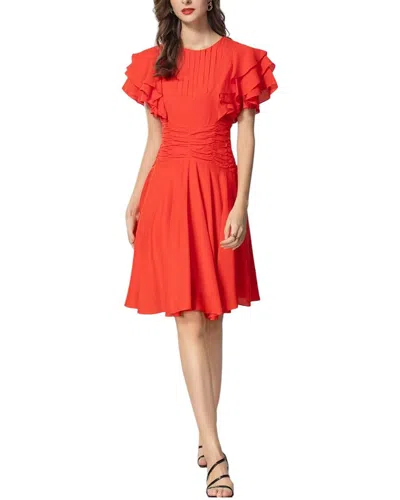 Burryco Short Sleeve Mini Dress In Orange