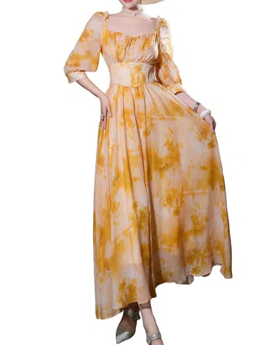 Burryco Short Sleeve Printed Maxi Dress In Multi