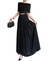 Burryco Short Sleeve Solid Maxi Dress In Black