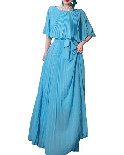 Burryco Silk-blend Maxi Dress In Blue