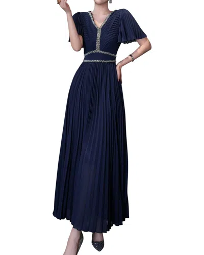 Burryco Silk-blend Maxi Dress In Blue