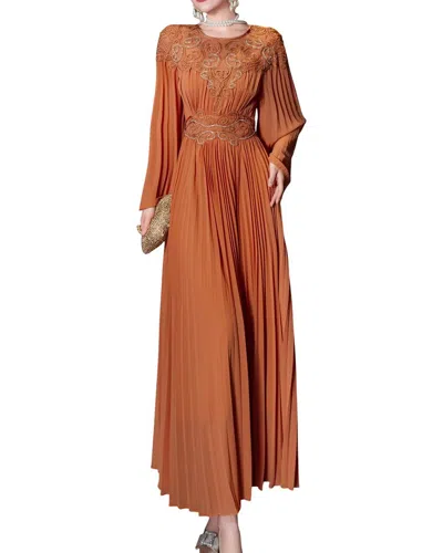 Burryco Silk-blend Maxi Dress In Orange
