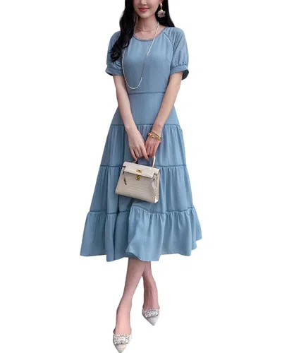 Burryco Silk-blend Midi Dress In Blue