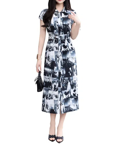 Burryco Silk-blend Midi Dress In Blue