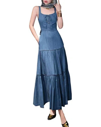 Burryco Sleeveless Maxi Dress In Blue