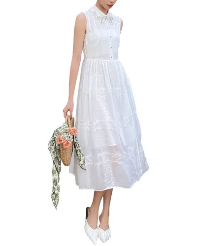 Burryco Sleeveless Midi Dress In White