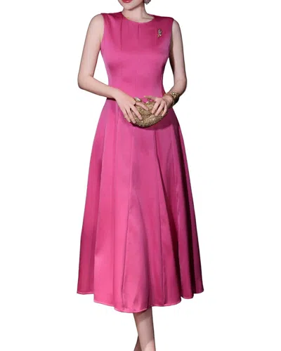 Burryco Solid Sleeveless Midi Dress In Multi