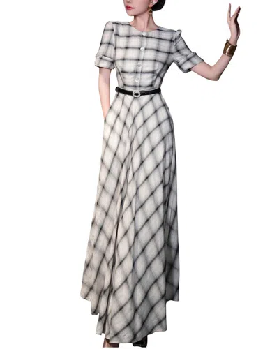 Burryco White Maxi Dress In Gray