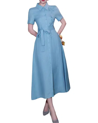 Burryco Workwear Shirt Dress In Blue