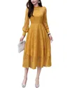 Burryco Yellow Solid Midi Dress In Yellow