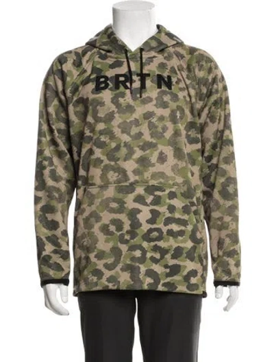 Pre-owned Burton Camouflage Print Crew Neck Hoodie In Green