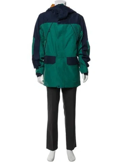 Pre-owned Burton Colorblock Pattern Parka In Green