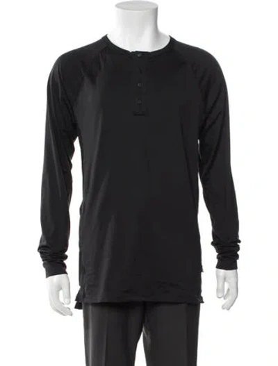 Pre-owned Burton Crew Neck Long Sleeve Henley In Black