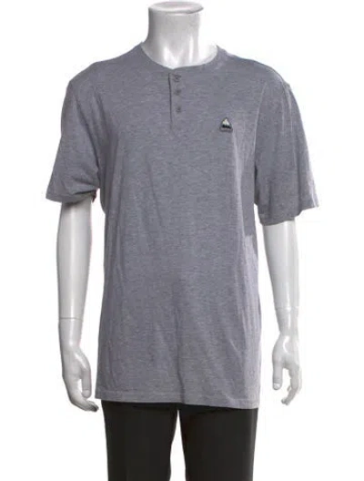 Pre-owned Burton Crew Neck Short Sleeve Henley In Grey