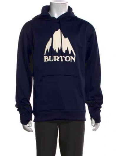 Pre-owned Burton Graphic Print Crew Neck Hoodie In Blue