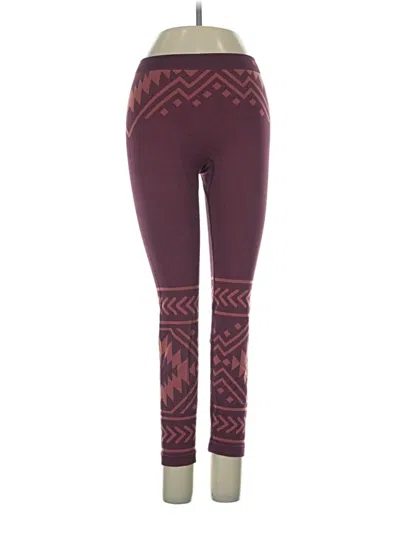 Pre-owned Burton Leggings In Burgundy