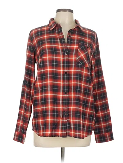Pre-owned Burton Long Sleeve Button Down Shirt In Red