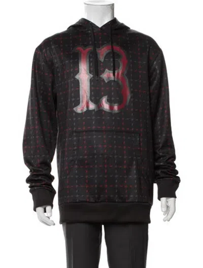 Pre-owned Burton Plaid Print Crew Neck Hoodie In Black