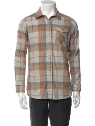 Pre-owned Burton Plaid Print Long Sleeve Dress Shirt In Multicolor