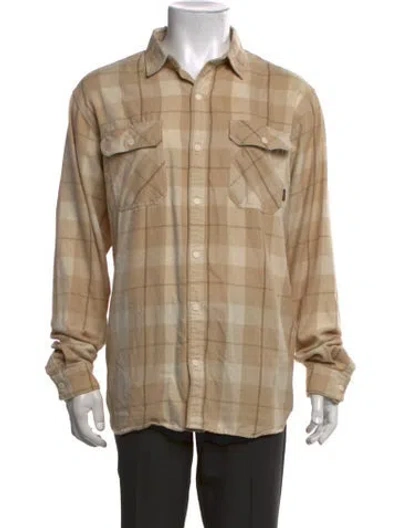 Pre-owned Burton Plaid Print Long Sleeve Shirt In Neutrals