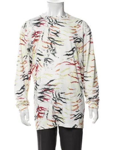 Pre-owned Burton Printed Crew Neck T-shirt In White