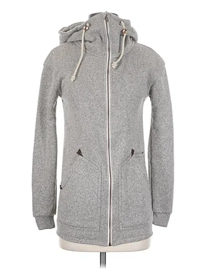 Pre-owned Burton Zip Up Hoodie In Gray