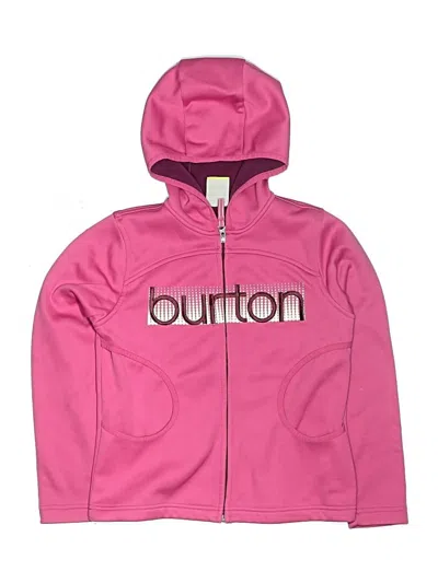 Pre-owned Burton Kids' Zip Up Hoodie In Pink