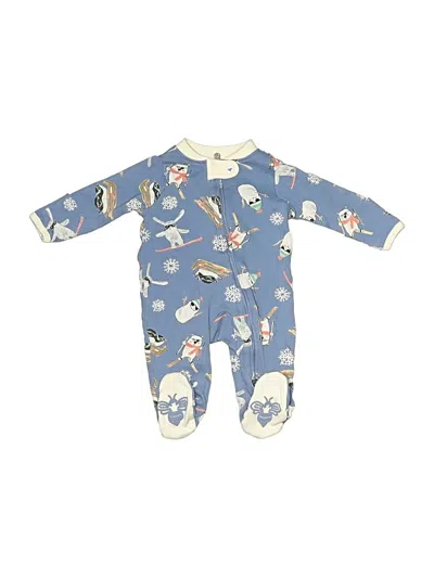 Pre-owned Burt's Bees Baby Babies' Long Sleeve Onesie In Blue