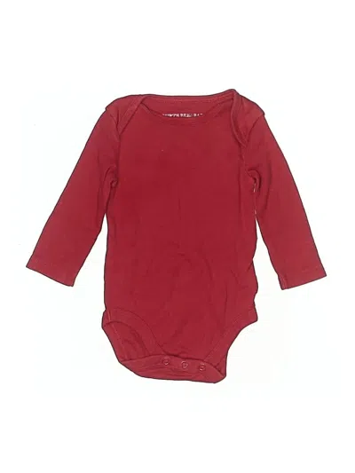 Pre-owned Burt's Bees Baby Babies' Long Sleeve Onesie In Burgundy