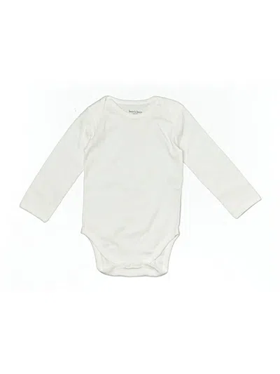 Pre-owned Burt's Bees Baby Babies' Long Sleeve Onesie In White