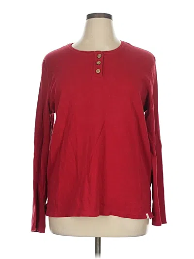 Pre-owned Burt's Bees Baby Long Sleeve Top Red Crew Neck Tops
