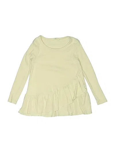Pre-owned Burt's Bees Baby Kids' Long Sleeve Top Yellow Ruffles Neckline Tops