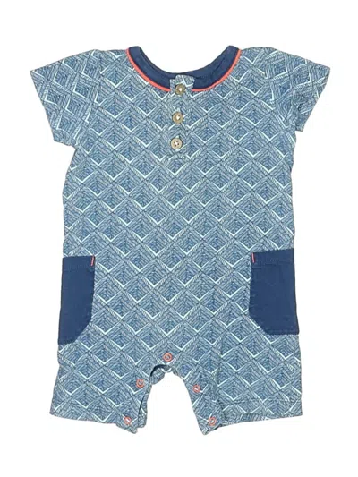 Pre-owned Burt's Bees Baby Babies' Short Sleeve Onesie In Blue