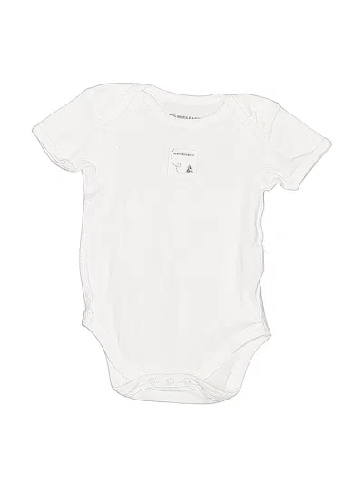 Pre-owned Burt's Bees Baby Babies' Short Sleeve Onesie In White