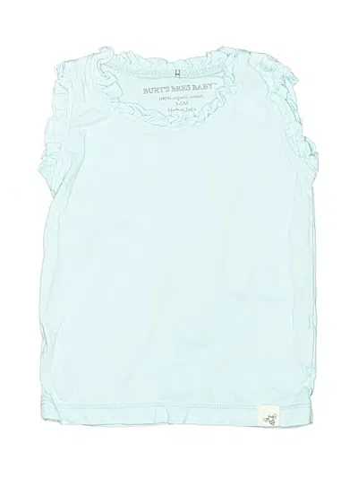 Pre-owned Burt's Bees Baby Babies' Sleeveless Top Teal Ruffles Neckline Tops In Blue