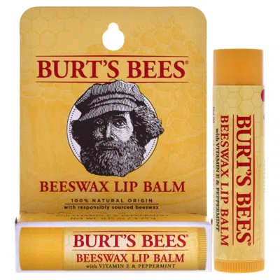 Burt's Bees Beeswax Lip Balm With Vitamin E Peppermint Blister By Burts Bees For Unisex - 0.15 oz Lip Balm In Orange
