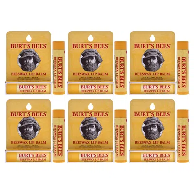 Burt's Bees Beeswax Lip Balm With Vitamin E Peppermint By Burts Bees For Unisex - 0.15 oz Lip Balm - Pack Of 6 In Brown
