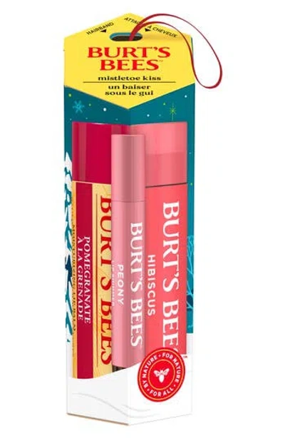 Burt's Bees Mistletoe Kiss Lip Balm & Lip Shimmer Gift Set In Pink