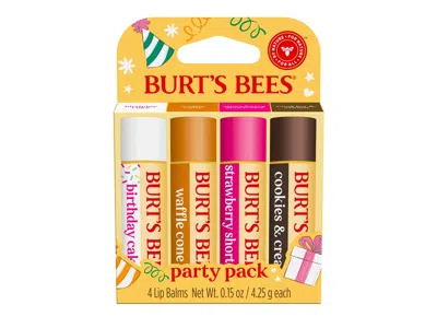 Burt's Bees Party Lip Balm Set 4 Pack In Gold